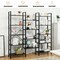 Costway Triple Wide 5-tier Bookcase Large Bookshelf Display Storage Shelf Vintage Black